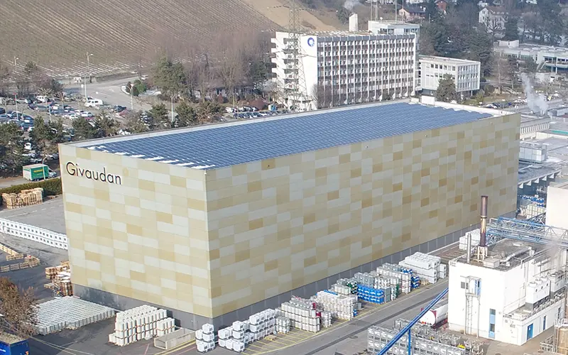 Vernier warehouse with solar panels