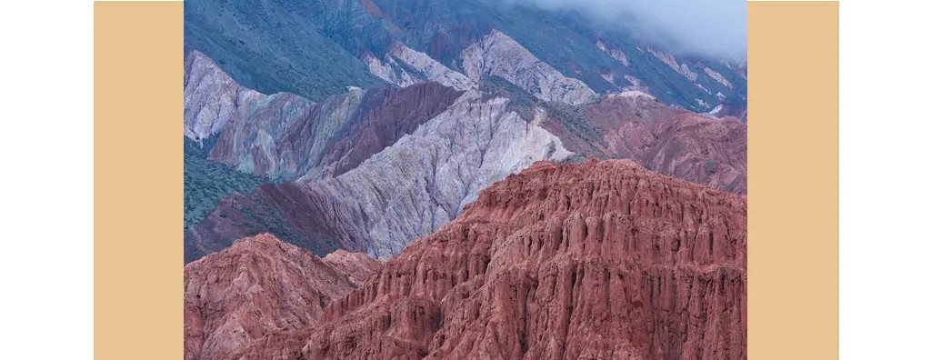 Pastel striated mountains