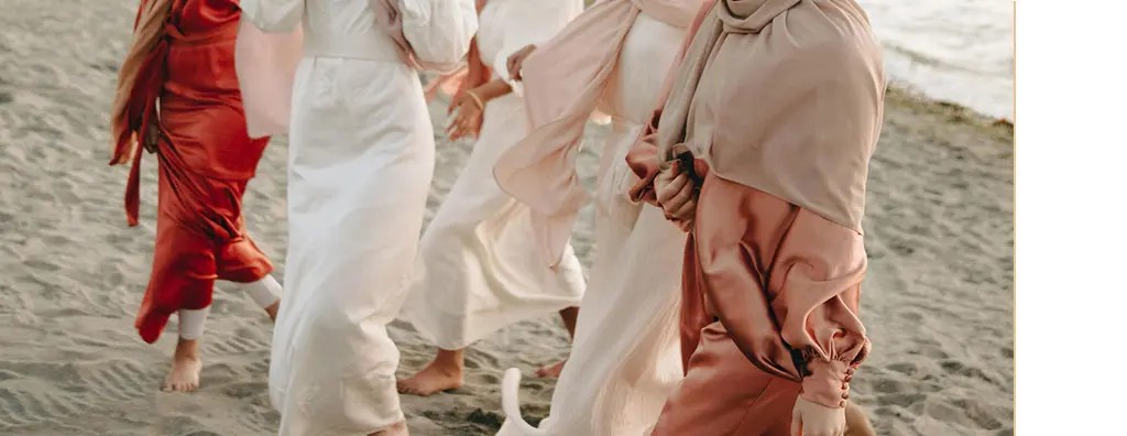 Women walking on a beach