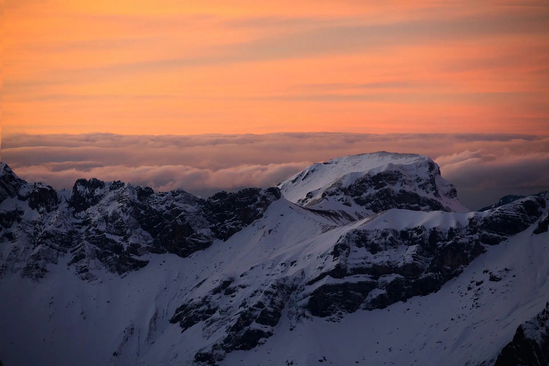 Sunset in the mountains