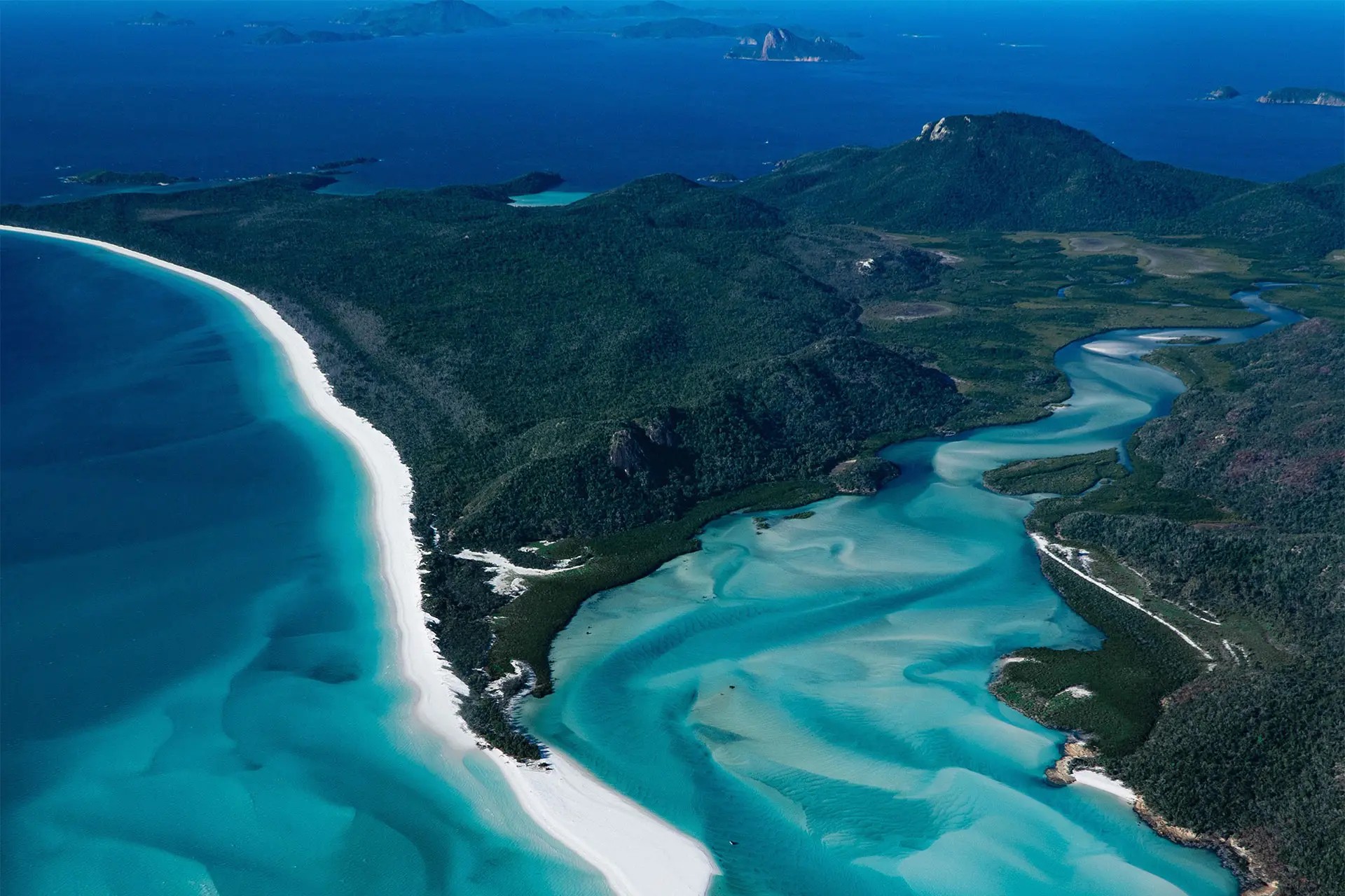 Island with white sandy beach