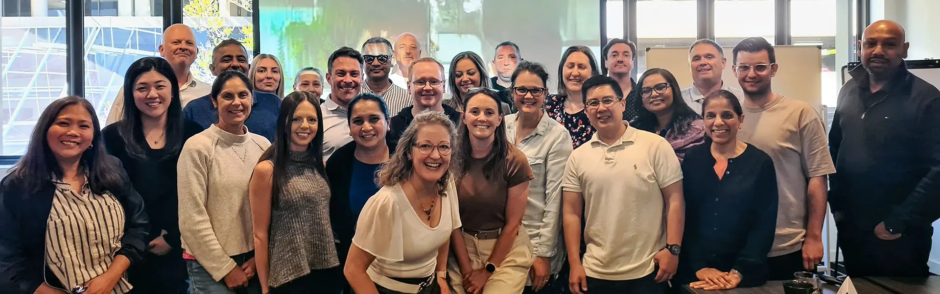 A group of Givaudan managers participating in one of the wellbeing trainings